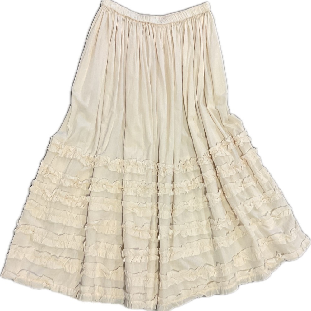 Elegant Cream Ruffled Skirt